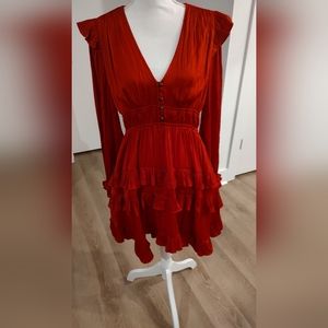 Anthropologie Red Dress Great for Valentine's Day Parties Soft Girl Wedding